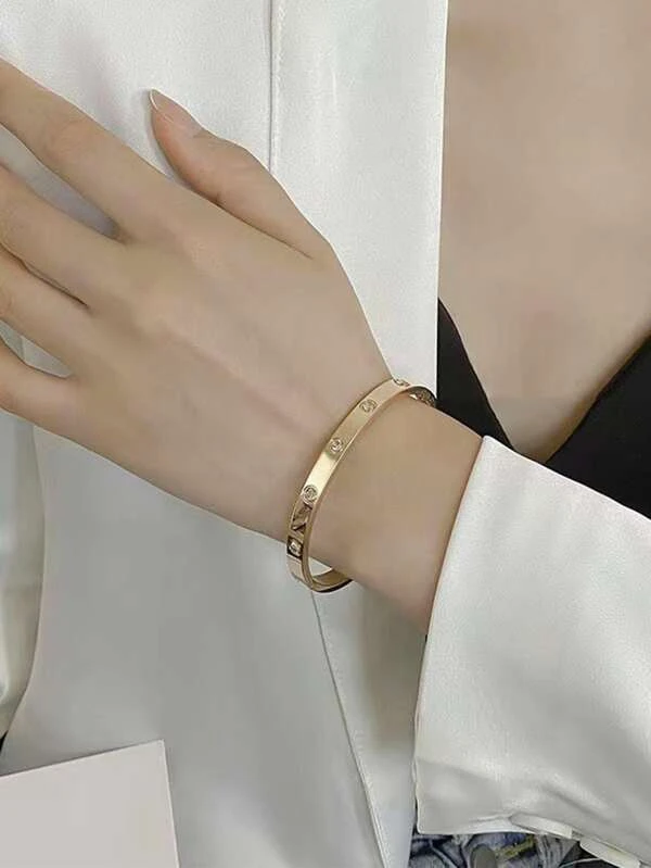 PULSEIRA/BRACELETE DOURADO DECORAÇÃO DE STRASS