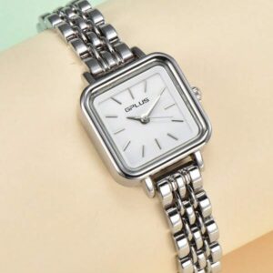 RELÓGIO PRATA DE QUARTZO COM PONTEIRO QUADRADO