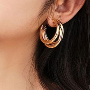 BRINCO ARGOLA TRIPLA DOURADO