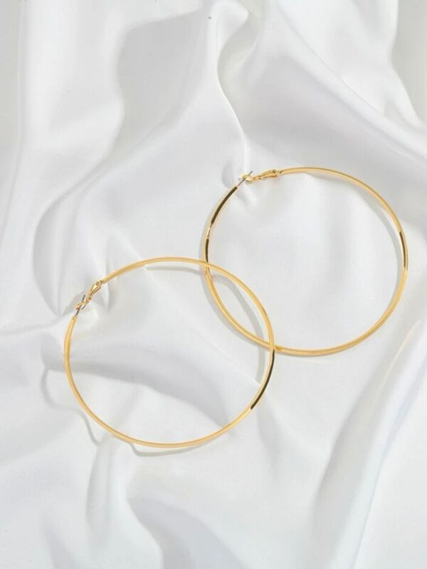 BRINCO DE ARGOLA 5.6CM – COR PRATA OU DOURADO 1 PAR